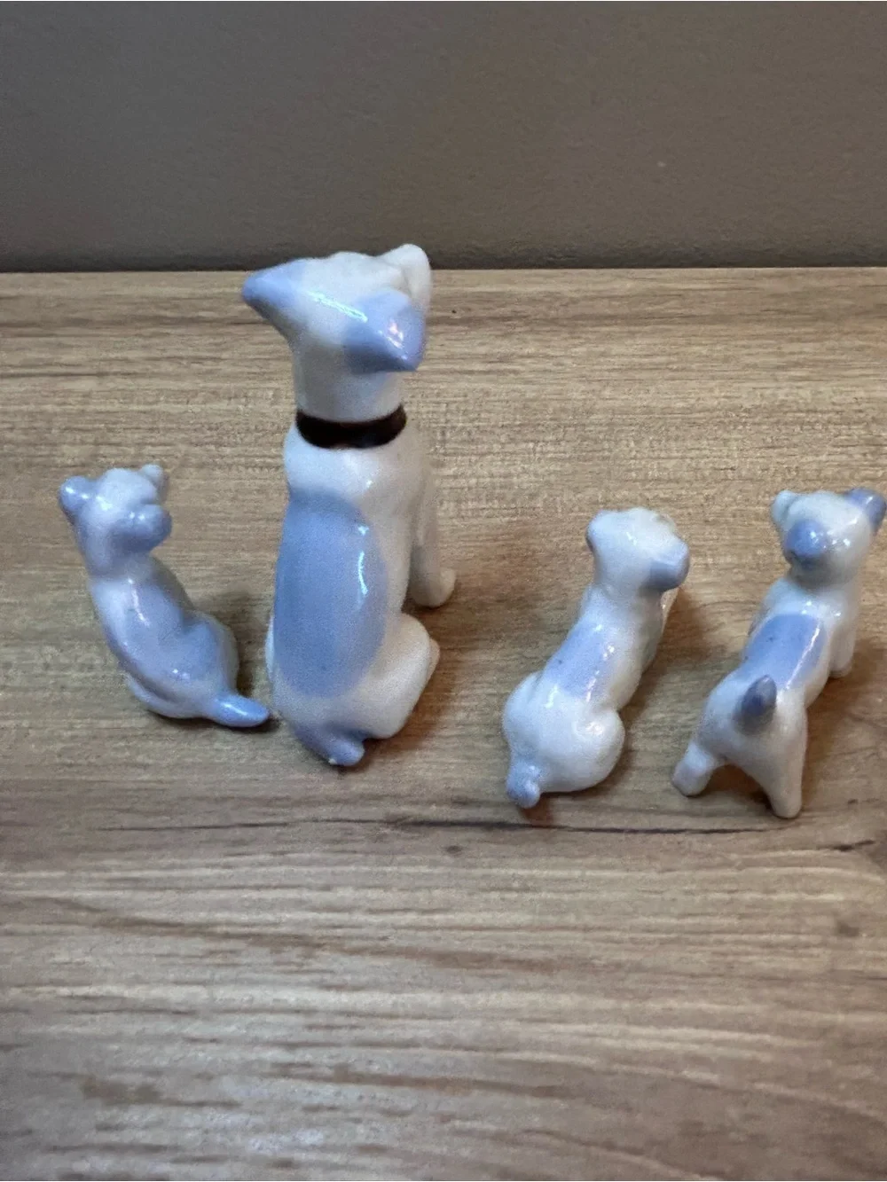 Vintage White Ceramic Dog Figurine Set